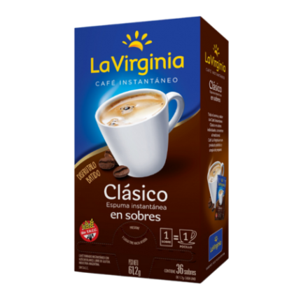 CAFE INSTANTANEO LA VIRGINIA CLASICO INDIV x 36 U