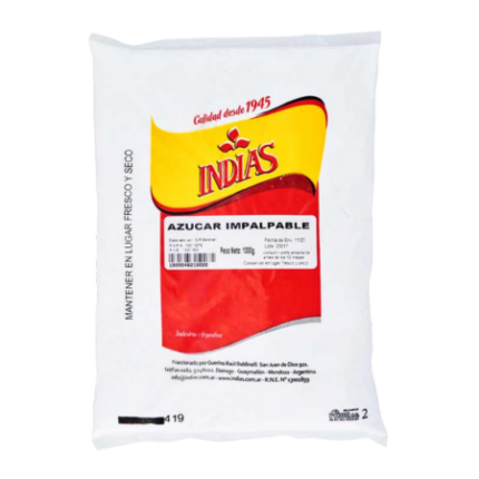 AZUCAR IMPALPABLE INDIAS x 1 KG