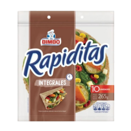 RAPIDITAS BIMBO INTEGRALES x 10 UNID.