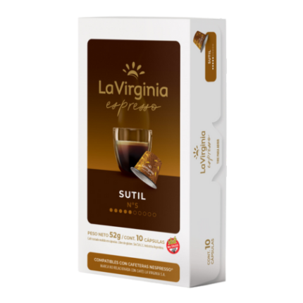 CAFE EN CAPSULAS SUTIL LA VIRGINIA 5,2 GR X 10 U